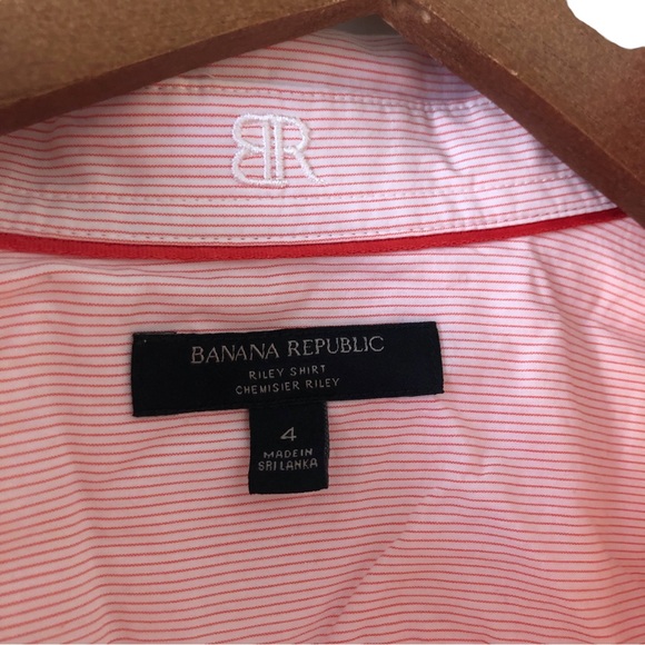 Banana Republic Pink Blouse - Stripes - Size 4 small - Picture 3 of 7
